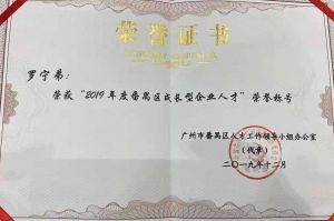 乐玩体育在线（中国）集团CEO罗宁弟荣膺番禺区杰出产业人才奖